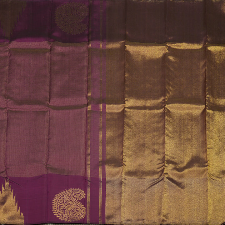 Hayagrivas Handloom Violet Kanjivaram Silk Saree KBE1082I2-1
