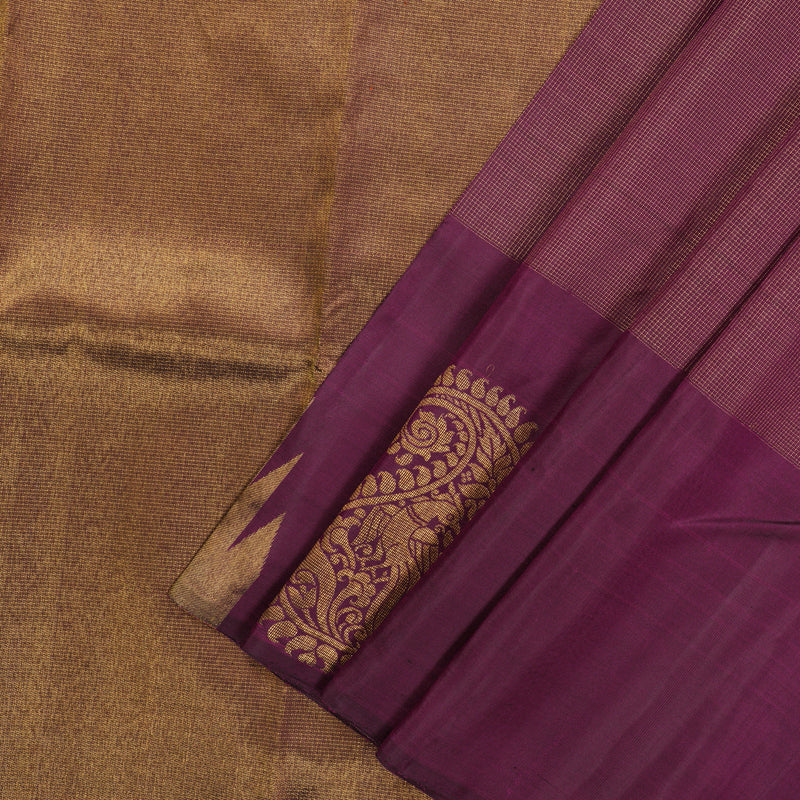 Hayagrivas Handloom Violet Kanjivaram Silk Saree KBE1082I2-1