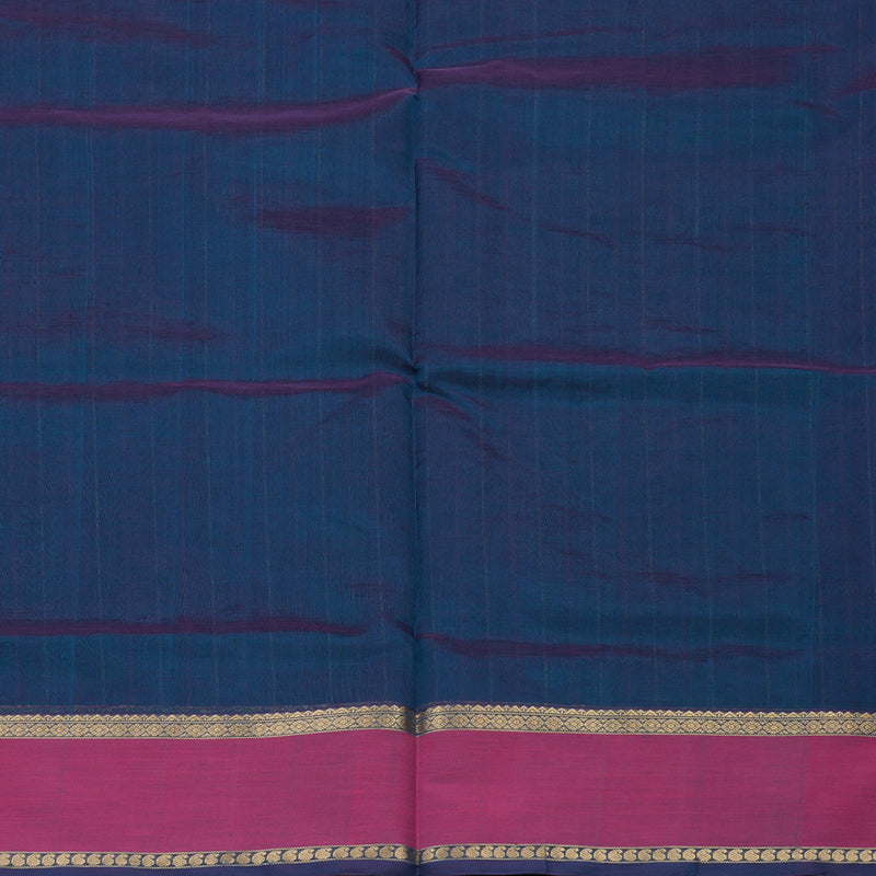 Hayagrivas Handloom Dual Tone (Blue & Purple) Pure Silk Cotton Saree with Pink Border KBE1083I3-3