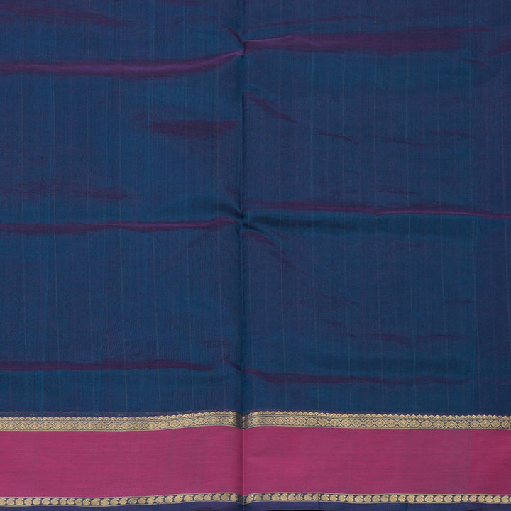 Hayagrivas Handloom Dual Tone (Blue & Purple) Pure Silk Cotton Saree with Pink Border KBE1083I3-3