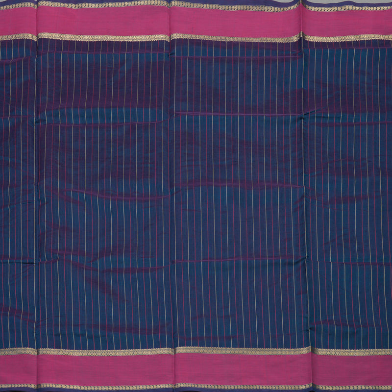 Hayagrivas Handloom Dual Tone (Blue & Purple) Pure Silk Cotton Saree with Pink Border KBE1083I3-3