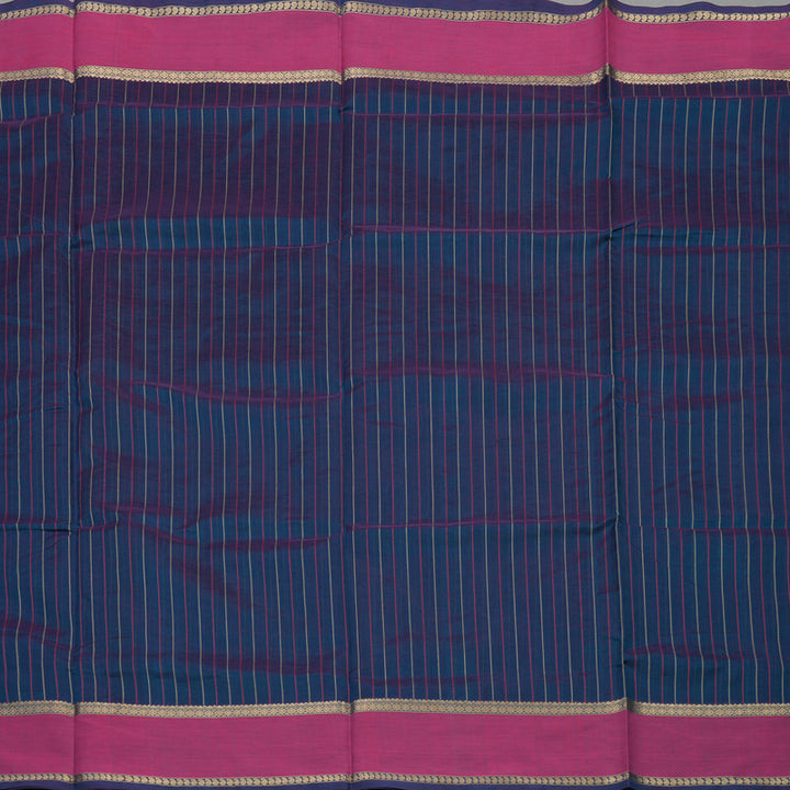 Hayagrivas Handloom Dual Tone (Blue & Purple) Pure Silk Cotton Saree with Pink Border KBE1083I3-3