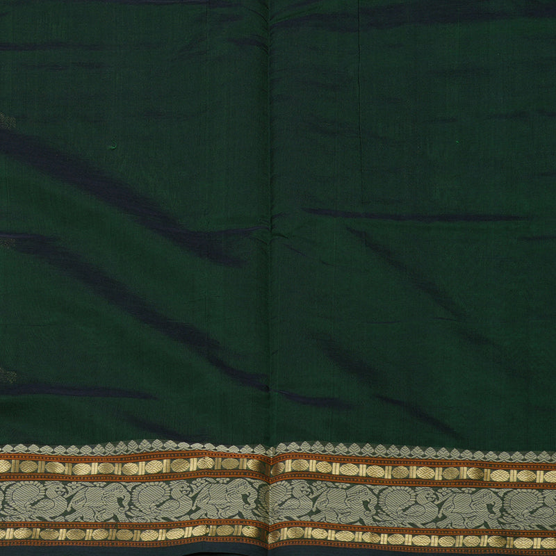 Hayagrivas Handloom Pure Silk Cotton Saree in regal Bottle Green KBE1083I5-1