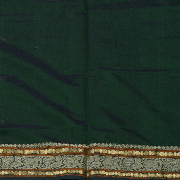 Hayagrivas Handloom Pure Silk Cotton Saree in regal Bottle Green KBE1083I5-1