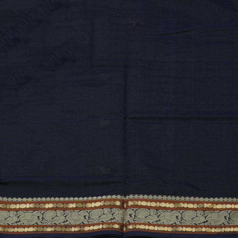 Hayagrivas Midnight Blue Pure Silk Cotton Saree KBE1083I5-2