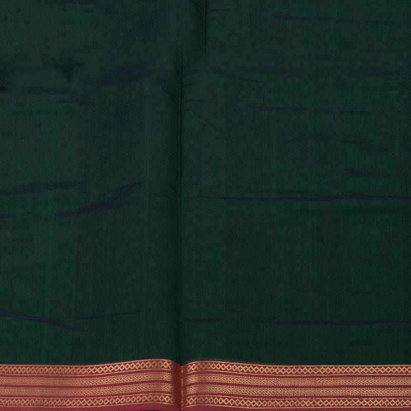 Hayagrivas Peacock Green Pure Kanchi Silk Cotton Saree with Maroon Border KBE1083I5-8