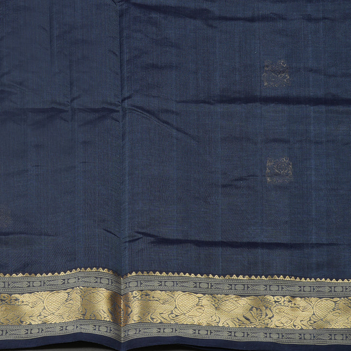Hayagrivas Bluish Grey Pure Silk Cotton Saree KBE1083I6-5