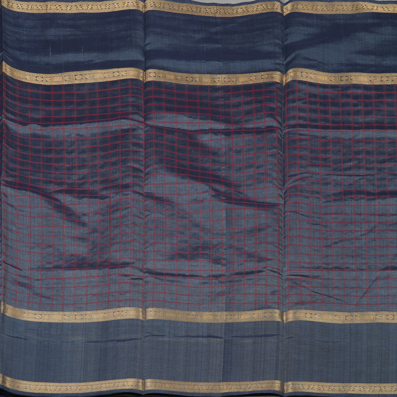 Hayagrivas Grey Pure Silk Cotton Saree KBE1083I7-1