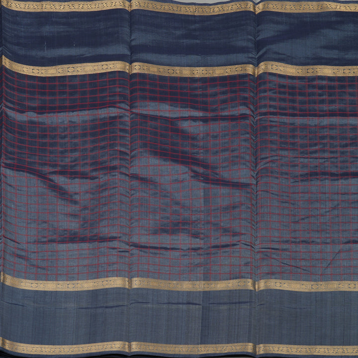 Hayagrivas Grey Pure Silk Cotton Saree KBE1083I7-1