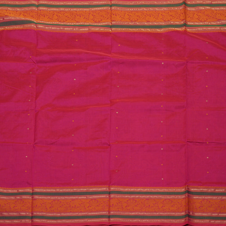 Hayagrivas Handloom Dark Pink Silk Cotton Saree KBE1083I7-3
