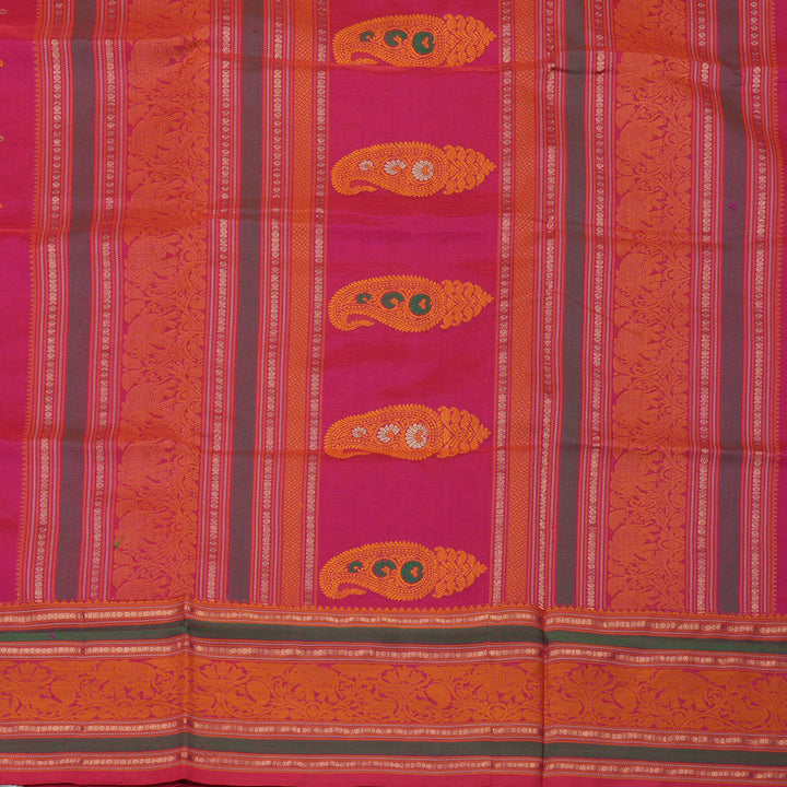 Hayagrivas Handloom Dark Pink Silk Cotton Saree KBE1083I7-3