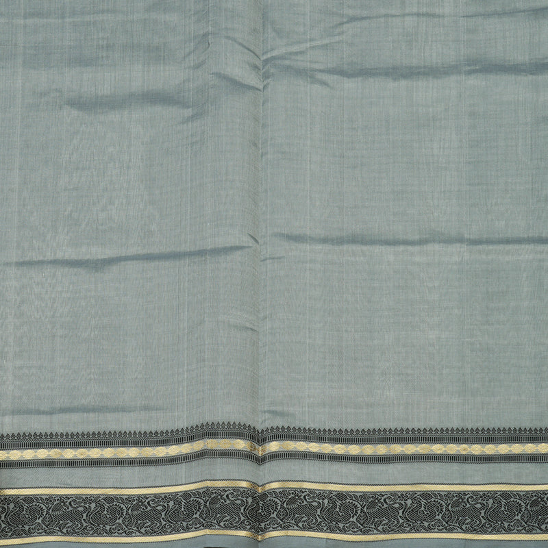 Hayagrivas Handloom Silver Grey Pure Silk Cotton Saree KBE1083I7-6