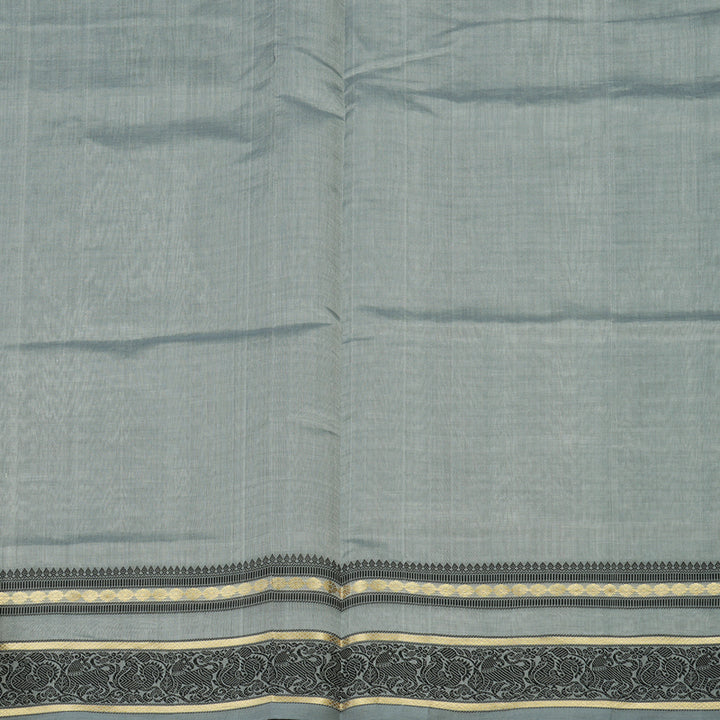 Hayagrivas Handloom Silver Grey Pure Silk Cotton Saree KBE1083I7-6