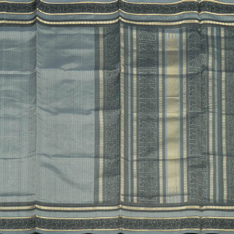 Hayagrivas Handloom Silver Grey Pure Silk Cotton Saree KBE1083I7-6