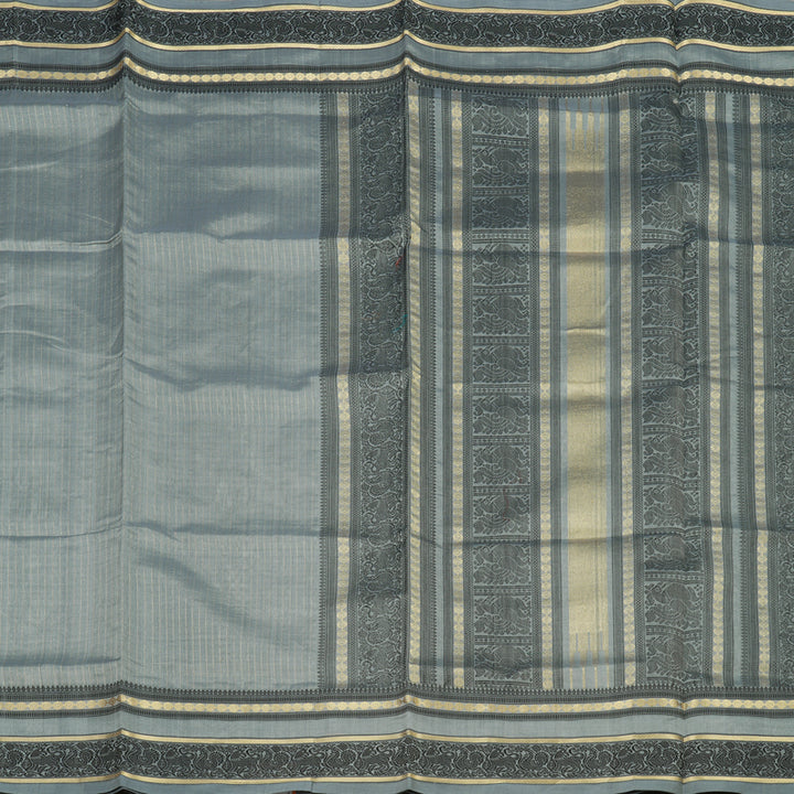 Hayagrivas Handloom Silver Grey Pure Silk Cotton Saree KBE1083I7-6