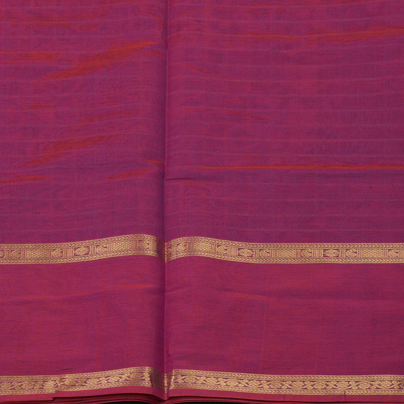 Hayagrivas Dual Tone (Red & Purple) Pure Silk Cotton Saree with Dual Tone (Red & Purple) Border KBE1083I7-9