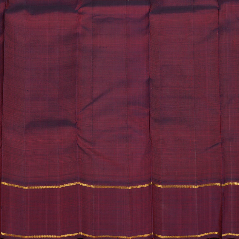 Hayagrivas Handloom Half White Kanjivaram Silk Saree with Wine Maroon border KBE1086I1-1
