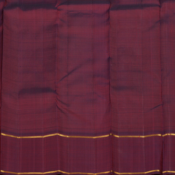 Hayagrivas Handloom Half White Kanjivaram Silk Saree with Wine Maroon border KBE1086I1-1