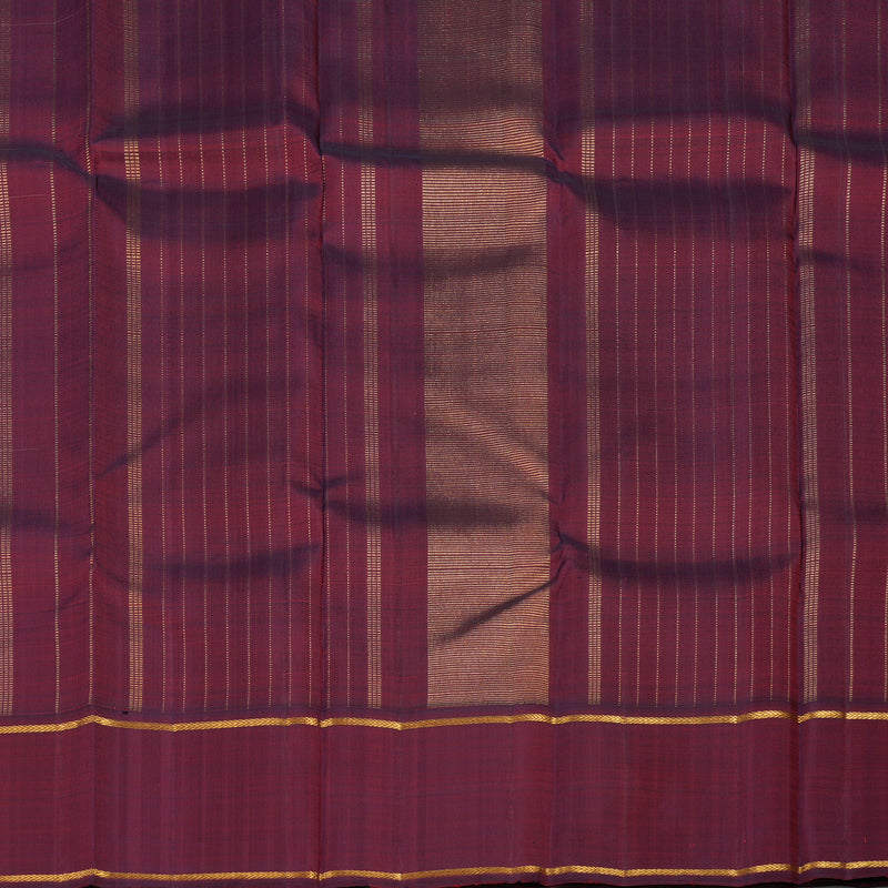 Hayagrivas Handloom Half White Kanjivaram Silk Saree with Wine Maroon border KBE1086I1-1