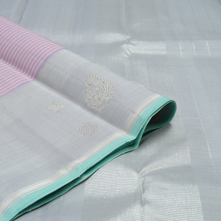 Hayagrivas Handloom Lilac Kanjivaram Silk Saree with Pale Lilac Border KBE1086I2-1
