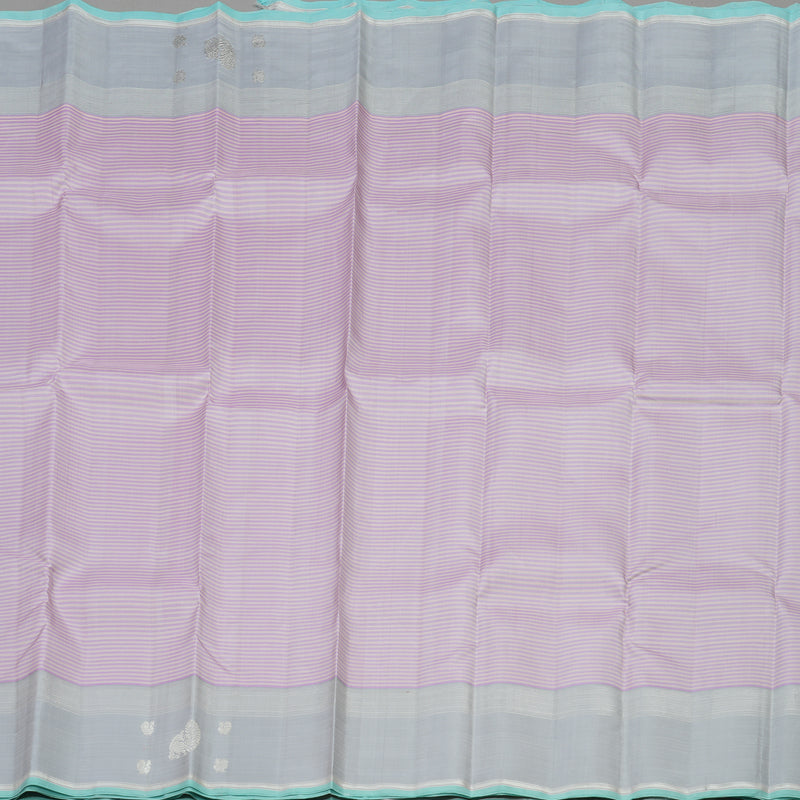 Hayagrivas Handloom Lilac Kanjivaram Silk Saree with Pale Lilac Border KBE1086I2-1