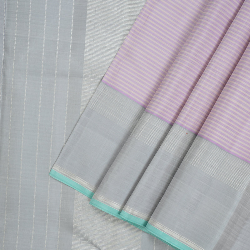 Hayagrivas Handloom Lilac Kanjivaram Silk Saree with Pale Lilac Border KBE1086I2-1