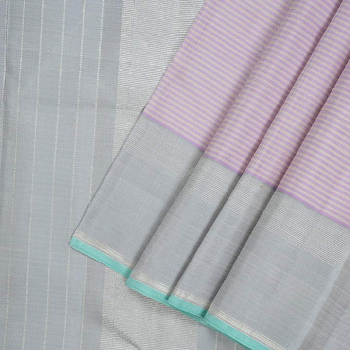 Hayagrivas Handloom Lilac Kanjivaram Silk Saree with Pale Lilac Border KBE1086I2-1