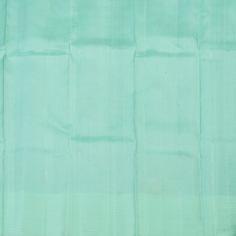 Hayagrivas Handloom Powder Blue Kanjivaram Silk Saree with Pastel Green Border KBE1086I3-1