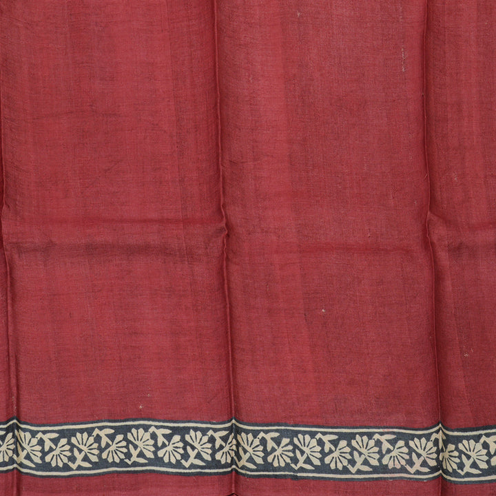 Hayagrivas Burnt Orange Tussar Silk Saree with Red Border KBE1088I4-2