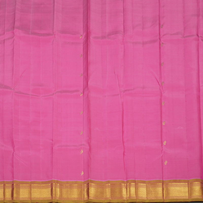 Hayagrivas Pink Pure One Side Border Silk Saree with Mild Green border KBE1089I2-26