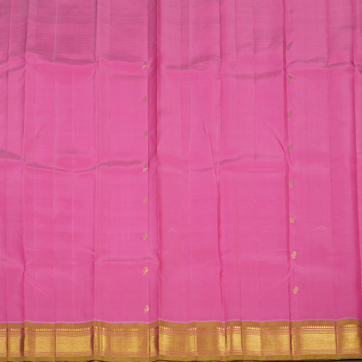 Hayagrivas Pink Pure One Side Border Silk Saree with Mild Green border KBE1089I2-26