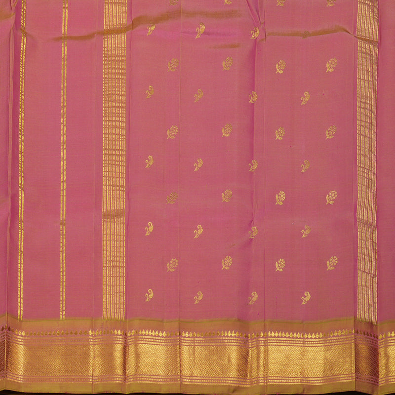 Hayagrivas Pink Pure One Side Border Silk Saree with Mild Green border KBE1089I2-26