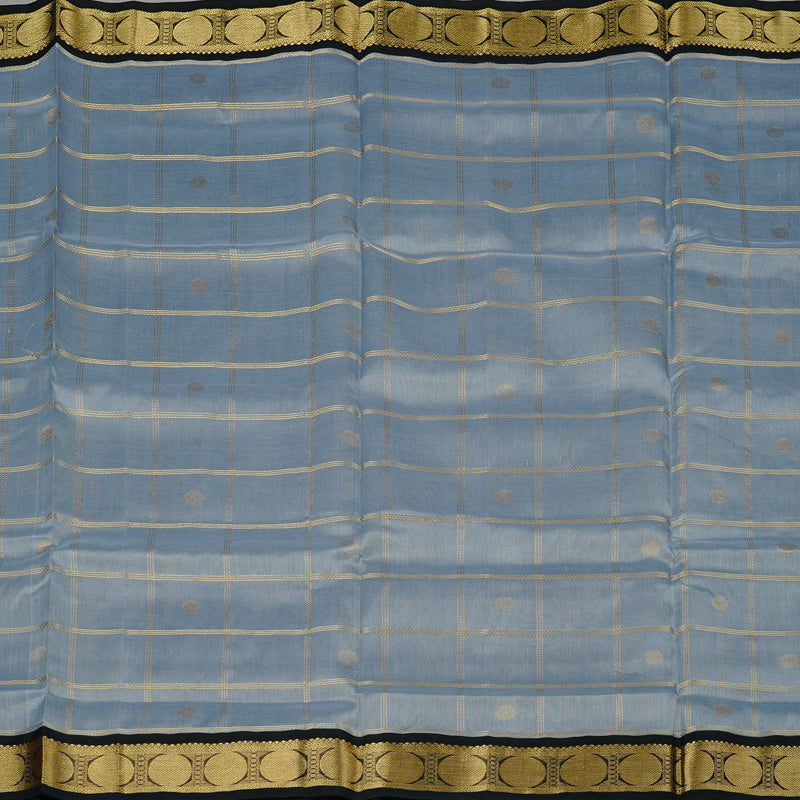 Hayagrivas Handloom Pure Silk Cotton Saree in Enchanting Silver Grey KBE108D1-1