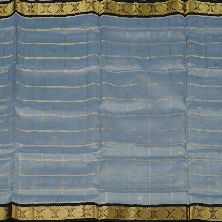 Hayagrivas Handloom Pure Silk Cotton Saree in Enchanting Silver Grey KBE108D1-1
