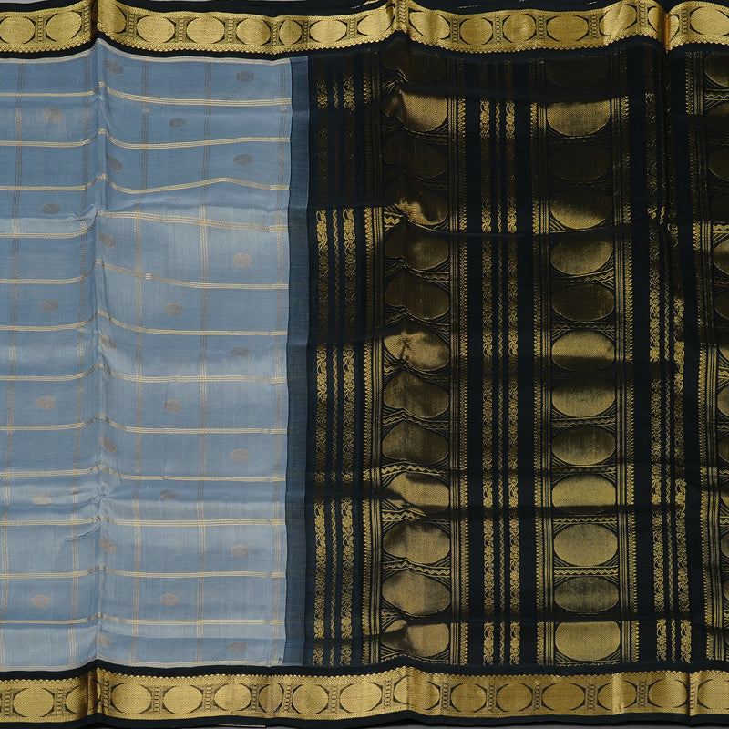 Hayagrivas Handloom Pure Silk Cotton Saree in Enchanting Silver Grey KBE108D1-1