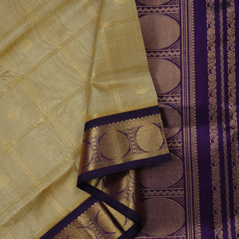 Hayagrivas Handloom Pure Silk Cotton Saree in Regal Sandal KBE108D1-2