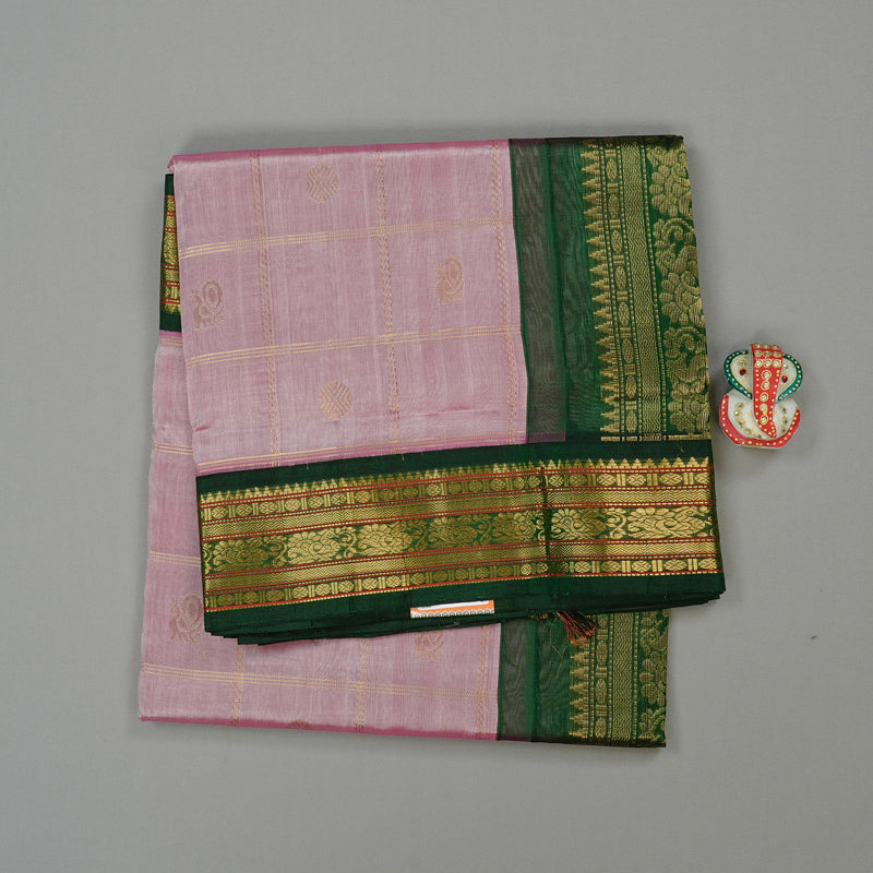 Hayagrivas Handloom Pure Silk Cotton Saree in Radiant Onion Pink KBE108D1-4