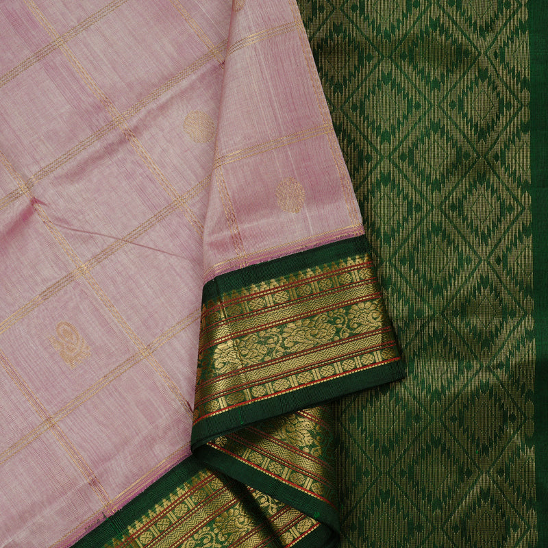 Hayagrivas Handloom Pure Silk Cotton Saree in Radiant Onion Pink KBE108D1-4