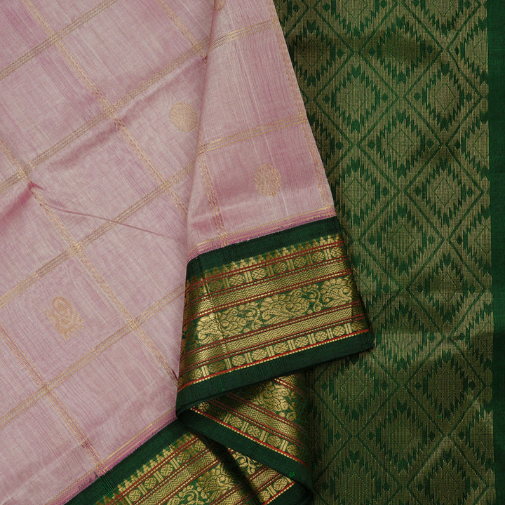 Hayagrivas Handloom Pure Silk Cotton Saree in Radiant Onion Pink KBE108D1-4