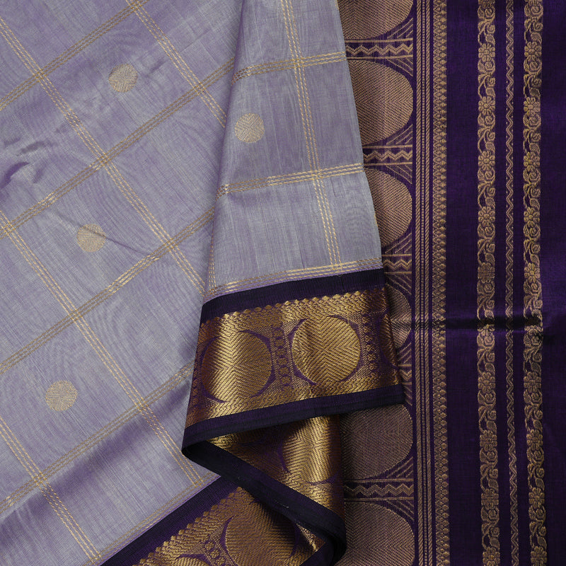 Hayagrivas Handloom Pure Silk Cotton Saree in Alluring Lavender KBE108D1-6
