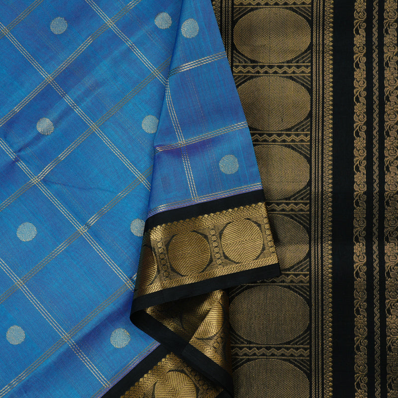 Hayagrivas Handloom Pure Silk Cotton Saree in Spellbinding Sky Blue KBE108D1-8