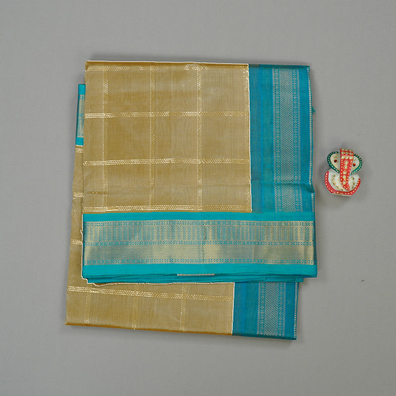 Hayagrivas Handloom Pure Silk Cotton Saree in Serene Sandal KBE108D4-1