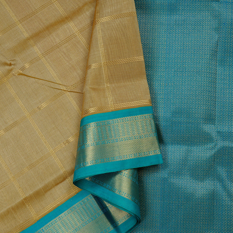Hayagrivas Handloom Pure Silk Cotton Saree in Serene Sandal KBE108D4-1