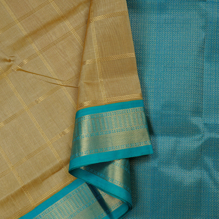 Hayagrivas Handloom Pure Silk Cotton Saree in Serene Sandal KBE108D4-1