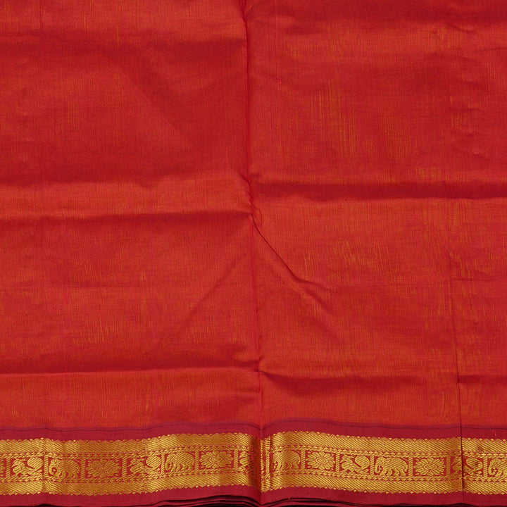 Hayagrivas Handloom Silk Cotton Saree in Stunning Mango Yellow KBE108D5-1
