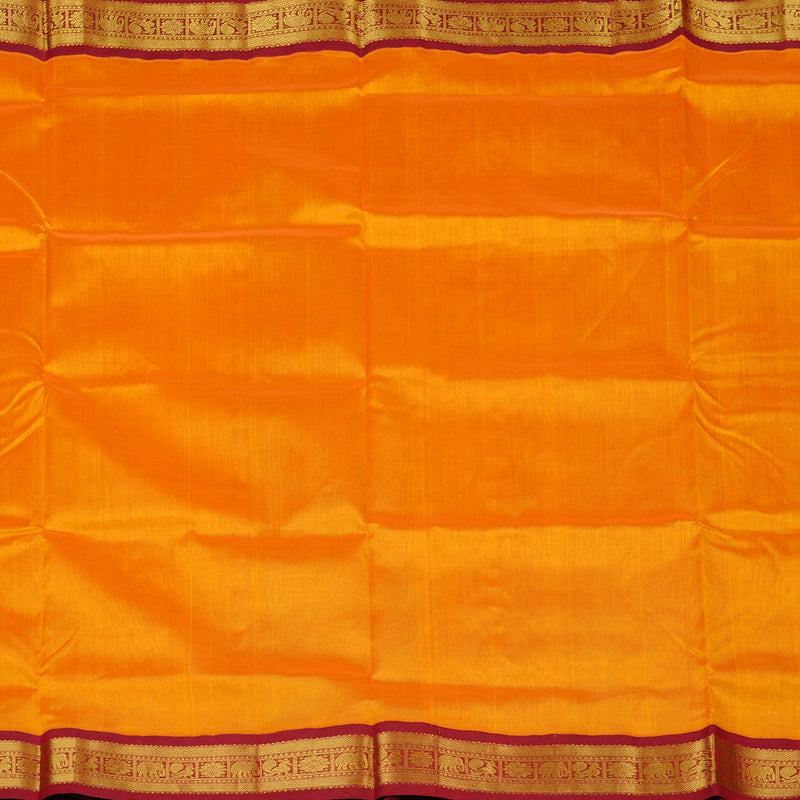 Hayagrivas Handloom Silk Cotton Saree in Stunning Mango Yellow KBE108D5-1