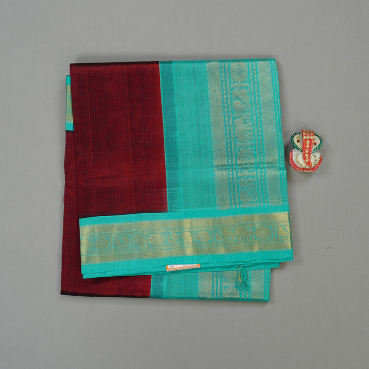 Hayagrivas Handloom Pure Silk Cotton Saree in Enchanting Wine Maroon KBE108D5-11