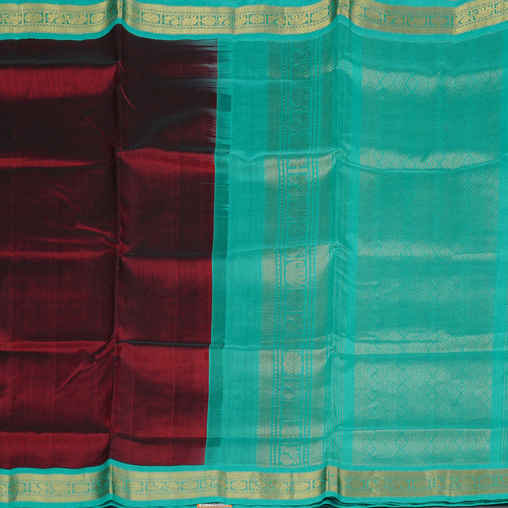 Hayagrivas Handloom Pure Silk Cotton Saree in Enchanting Wine Maroon KBE108D5-11
