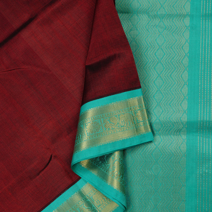Hayagrivas Handloom Pure Silk Cotton Saree in Enchanting Wine Maroon KBE108D5-11