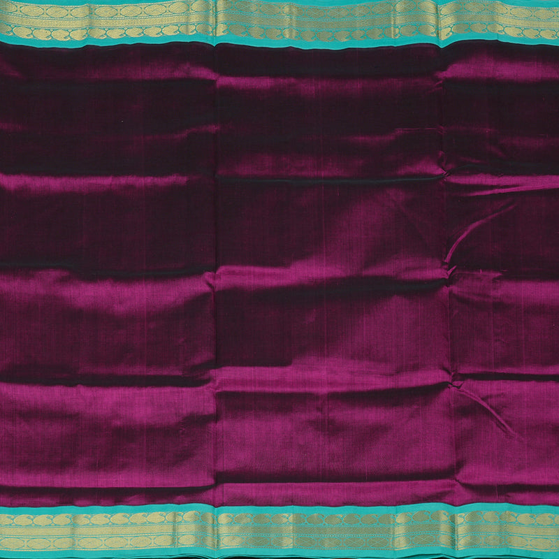 Hayagrivas Handloom Pure Silk Cotton Saree in Majestic Dark Purple KBE108D5-12
